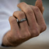 Man wearing Tungsten Men’s Wedding Ring